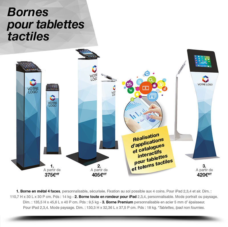 Communication événementielle, accessoires pour stands et supports de communication visuels et interactifs personnalisés.