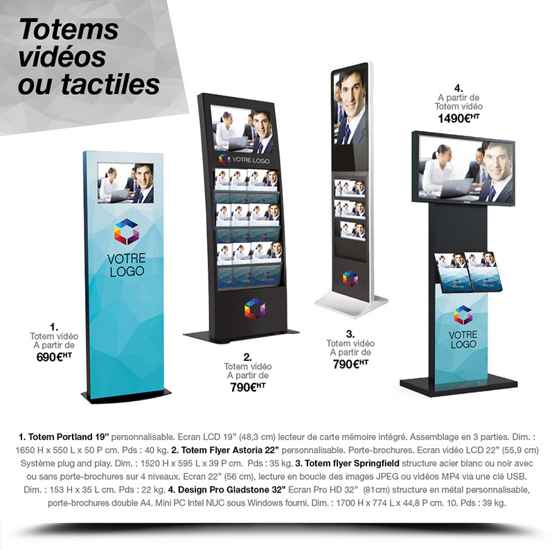 Communication événementielle, accessoires pour stands et supports de communication visuels et interactifs personnalisés.