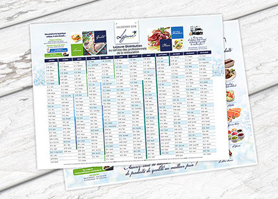 Création et déclinaison de votre charte graphique, sur l'ensemble de vos supports de communication : calendriers, agendas et sous-main...