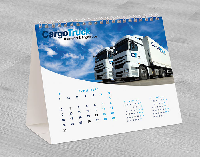 Création et déclinaison de votre charte graphique, sur l'ensemble de vos supports de communication : calendriers, agendas et sous-main...