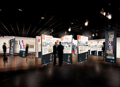 Conception et réalisation d’expositions temporaires, création de contenu, scénographie d’espace, aménagement. Création de supports de com.