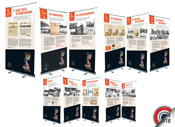 Conception et réalisation d’expositions temporaires, création de contenu, scénographie d’espace, aménagement. Création de supports de com.