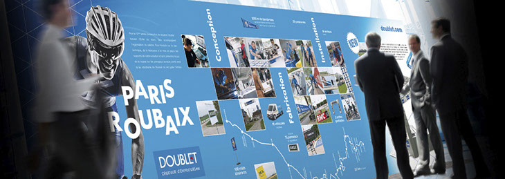 Communication visuelle - Signalétique intérieure, optimisation de votre visibilité, mur d'images dans votre showroom.
