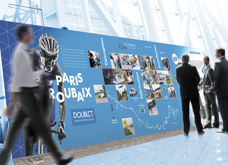 Communication visuelle - Signalétique intérieure, optimisation de votre visibilité, mur d'images dans votre showroom.