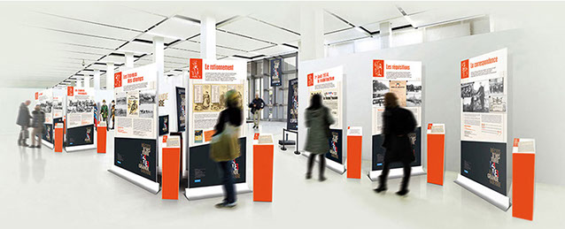 Conception et réalisation d’expositions temporaires, création de contenu, scénographie d’espace, aménagement.