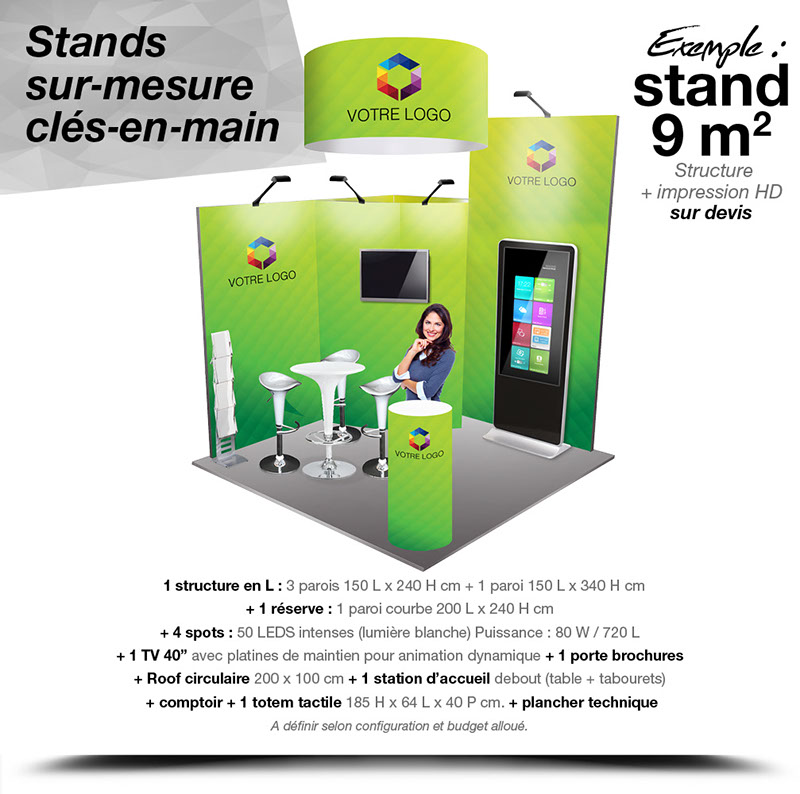 Communication événementielle, création de stands modulables, sur-mesures et supports de communication pour foires, salons, expositions…