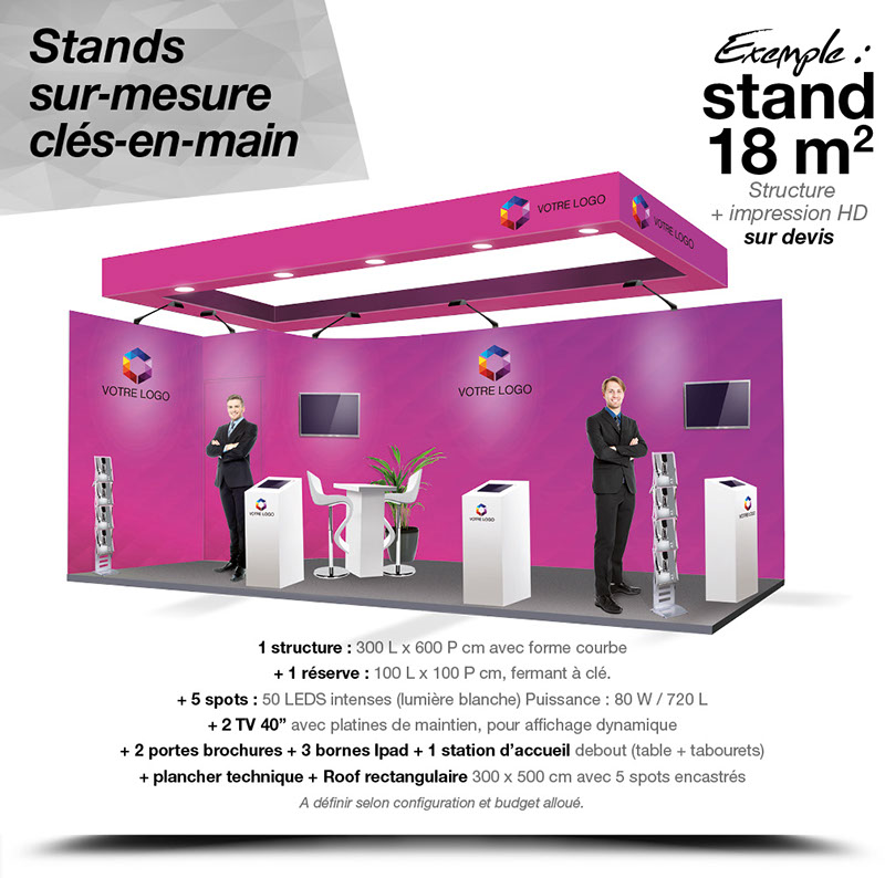 Communication événementielle, création de stands modulables, sur-mesures et supports de communication pour foires, salons, expositions…