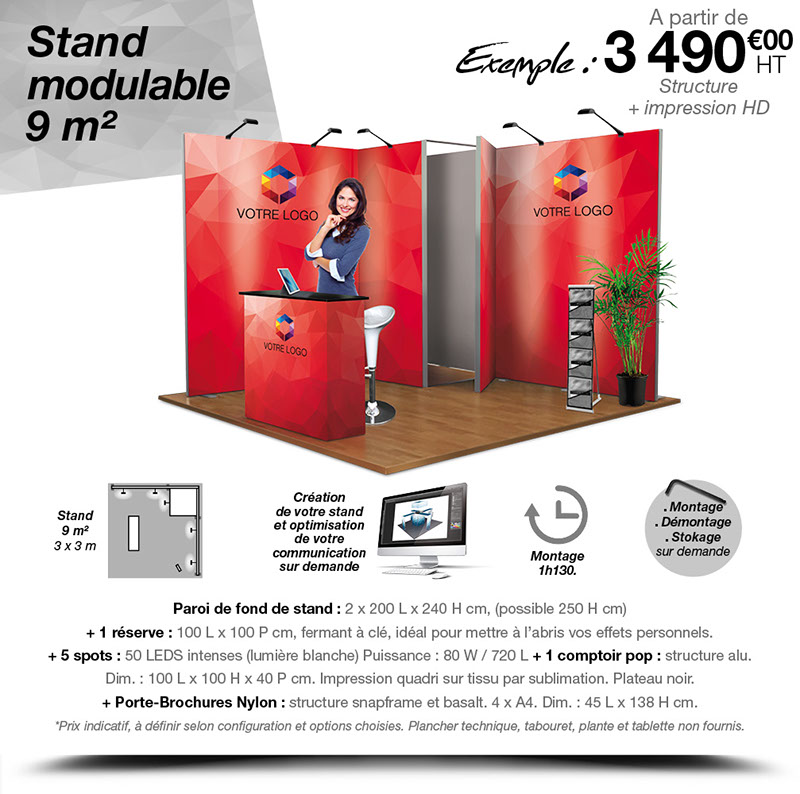 Communication événementielle, création de stands modulables et supports de communication pour foires, salons, expositions…