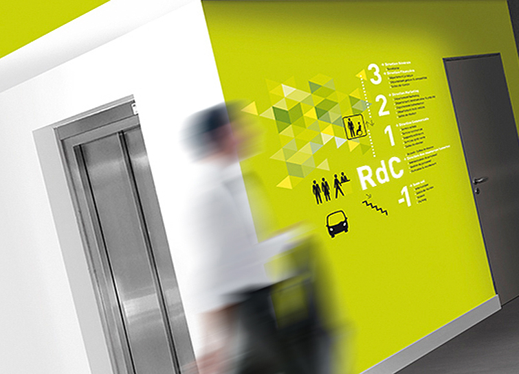 Communication visuelle - Signalétique intérieure, optimisation de circulation.