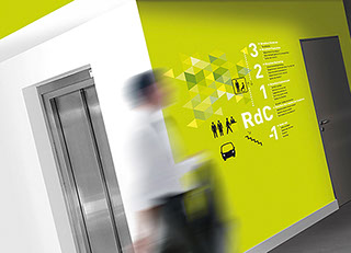 Communication visuelle - Signalétique intérieure, optimisation de circulation.