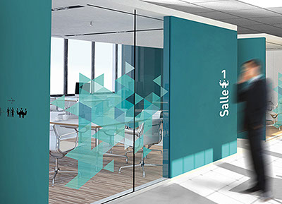 Communication visuelle - Signalétique intérieure, scénographie d'espace, aménagement, décoration.