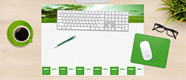 Création graphique, iconographique, rédactionnelle et suivi fabrication de vos documents : calendriers, agendas et sous-main publicitaires.