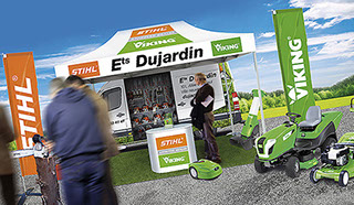 Communication événementielle, création de stands itinérants outdoors et supports de communication pour marchés, foires, salons, expositions…