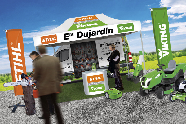 Communication événementielle, création de stands itinérants outdoors et supports de communication pour marchés, foires, salons, expositions…