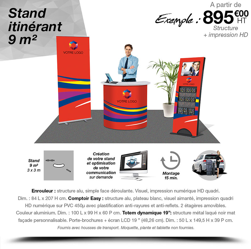 Communication événementielle, création de stands itinérants et supports de communication pour foires, salons, expositions…