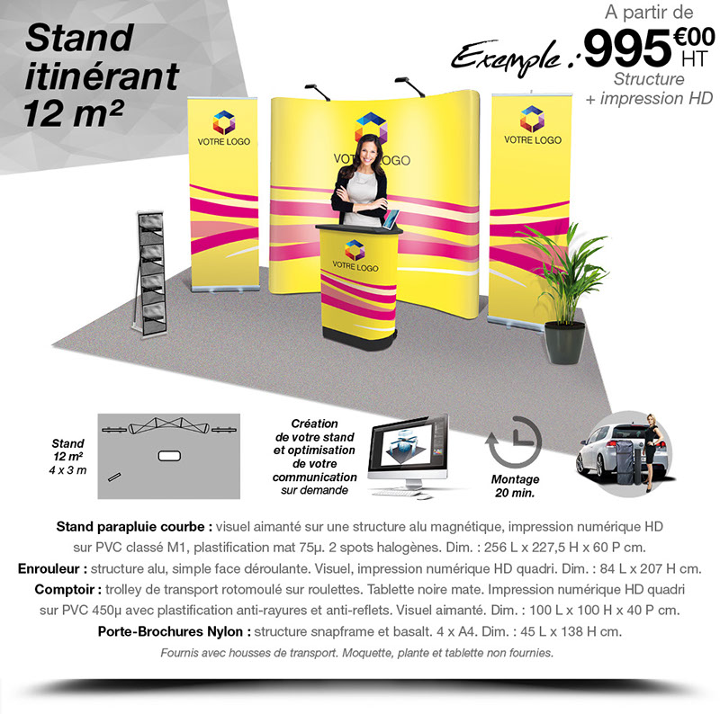 Communication événementielle, création de stands itinérants et supports de communication pour foires, salons, expositions…